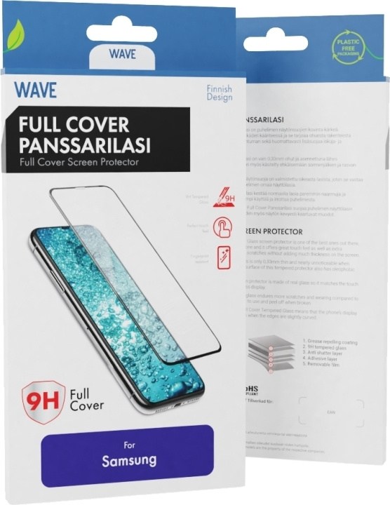 Wave Full Cover armoured glass, Samsung A23 5G, black in the group SMARTPHONE & TABLETS / Phone cases / Samsung at TP E-commerce Nordic AB (D16110)