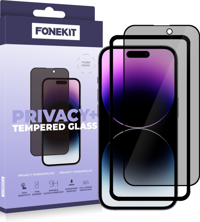 FoneKit Privacy+ Full Cover, iPhone 14 Pro Max, black in the group SMARTPHONE & TABLETS / Phone cases / Apple / iPhone 14 at TP E-commerce Nordic AB (D16120)
