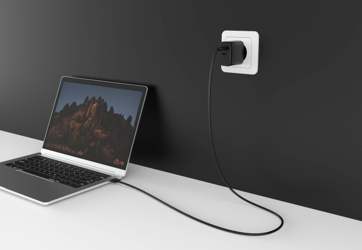 FoneKit GaN PD 65W AC charger, USB-C + USB-C, black in the group SMARTPHONE & TABLETS / Chargers & Cables / Wall charger / Wall charger USB-C at TP E-commerce Nordic AB (D16156)