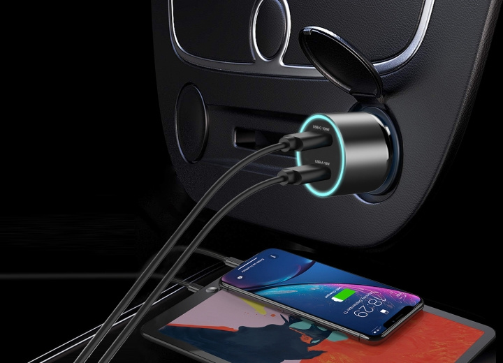 FoneKit Travel 100W car charger in the group SMARTPHONE & TABLETS / Chargers & Cables / Car chargers / Car chargers Type-C at TP E-commerce Nordic AB (D16157)
