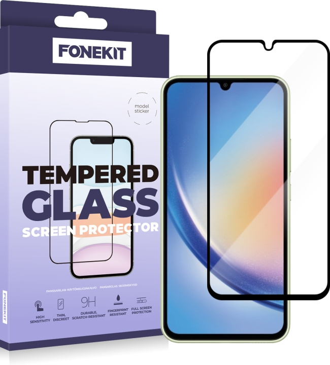FoneKit Full Cover armoured glass, Samsung Galaxy A34 5G in the group SMARTPHONE & TABLETS / Phone cases / Samsung at TP E-commerce Nordic AB (D16160)