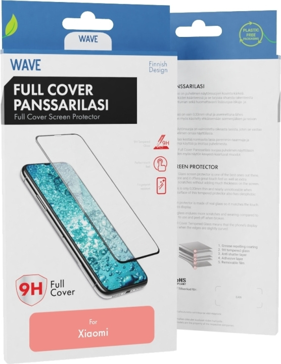 Wave Full Cover armoured glass, Xiaomi Redmi Note 12 5G / 4G , black bezel in the group SMARTPHONE & TABLETS / Phone cases / Xiaomi at TP E-commerce Nordic AB (D16186)