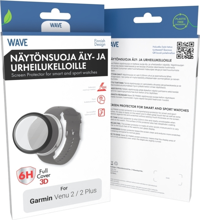 Wave 3D PMMA screen protector, Garmin Venu 2 / 2 Plus, black in the group Sport, leisure & Hobby / Smartwatch & Activity trackers / Smartwatches at TP E-commerce Nordic AB (D16189)
