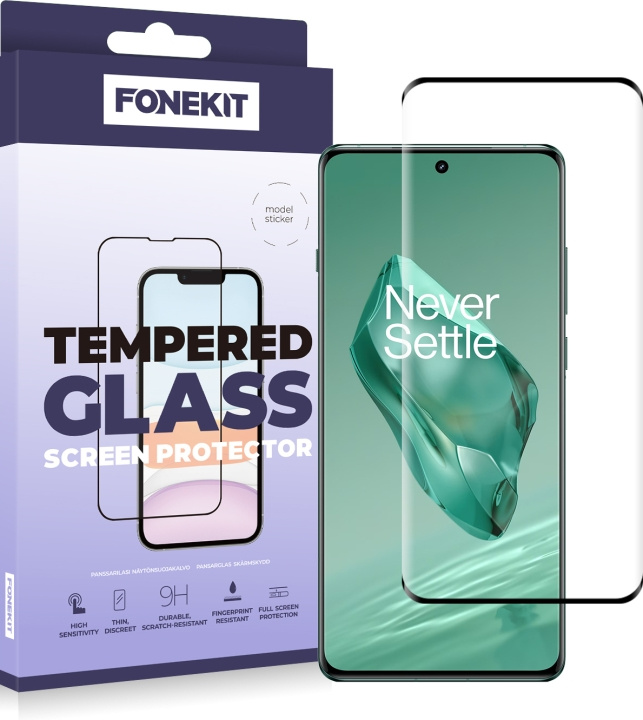 FoneKit Full Cover armoured glass, OnePlus 12, black in the group SMARTPHONE & TABLETS / Phone cases / OnePlus at TP E-commerce Nordic AB (D16349)