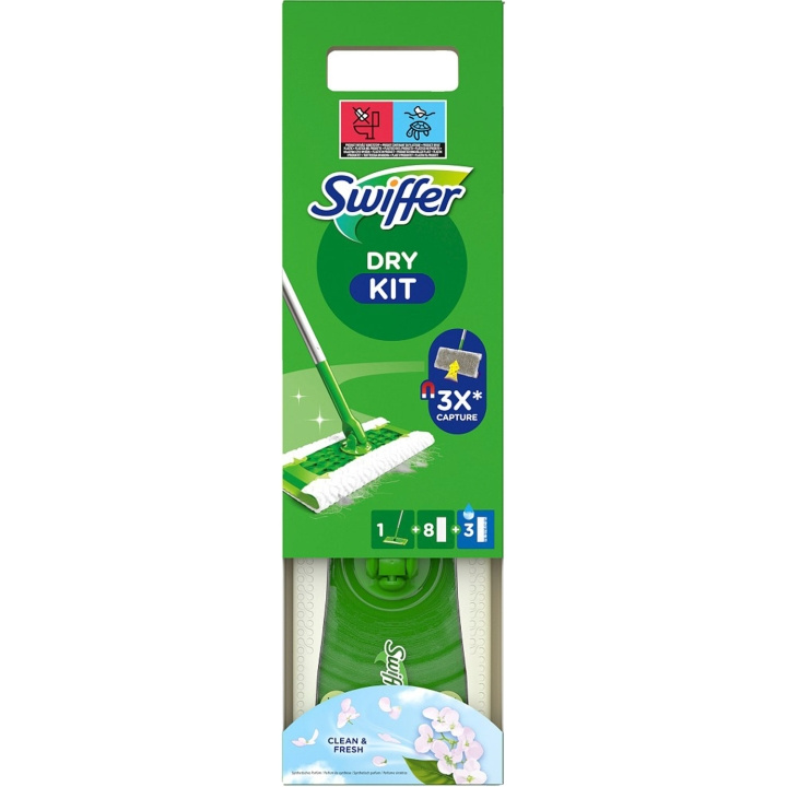 Swiffer Startkit 1 Rengöringsmopp +8st torra +3st fuktiga in the group HOME, HOUSEHOLD & GARDEN / Cleaning products / Other cleaning accessories at TP E-commerce Nordic AB (D16491)