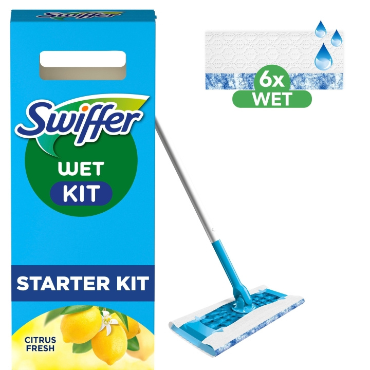 Swiffer Startkit 1 Rengöringsmopp +6st fuktiga in the group HOME, HOUSEHOLD & GARDEN / Cleaning products / Other cleaning accessories at TP E-commerce Nordic AB (D16494)