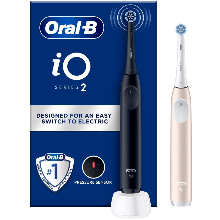 Oral B Eltandborste iO2 Series Duo Night Black / Calm Pink in the group BEAUTY & HEALTH / Oral care / Electric toothbrushes at TP E-commerce Nordic AB (D16510)