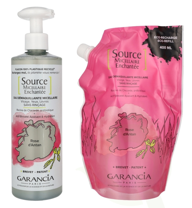 Garancia Source Micellar Cleansing Water Old Rose Set 800 ml 2x400ml in the group BEAUTY & HEALTH / Skin care / Face / Day cream at TP E-commerce Nordic AB (D16612)