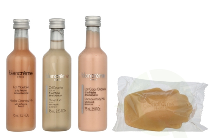 Blancreme Travel Set 305 ml Shower Gel 80ml/Body Lotion 80ml/Micellar Cleansing Water 75ml/Mask/Soap 70gr/Bag - Peach & Lemon in the group BEAUTY & HEALTH / Gift sets / Gift sets for her at TP E-commerce Nordic AB (D16664)