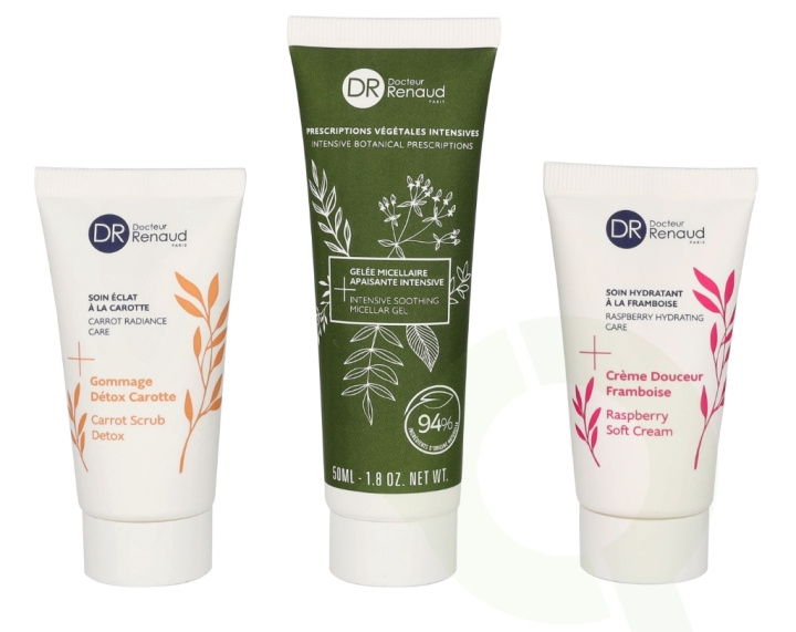 Dr. Renaud Facial Essential Trio Set 90 ml Micellar Gel 50ml/Scrub Detox 20ml/Soft Cream 20ml in the group BEAUTY & HEALTH / Skin care / Face / Day cream at TP E-commerce Nordic AB (D16668)