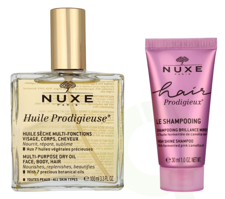 Nuxe Huile Prodigieuse Set 130 ml Huile Prodigieuse 100ml/Shampoo 30ml in the group BEAUTY & HEALTH / Hair & Styling / Hair care / Schampoo at TP E-commerce Nordic AB (D16693)