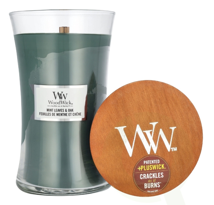 WoodWick Mint Leaves & Oak Large Hourglass Candle 0 in the group BEAUTY & HEALTH / Fragrance & Perfume / Other fragrances / Scented candles at TP E-commerce Nordic AB (D16765)