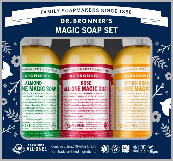 Dr. Bronner\'s Dr. Bronner\'s - Magic Soap Gift Box in the group BEAUTY & HEALTH / Skin care / Body health / Bath & Shower gels at TP E-commerce Nordic AB (D16862)