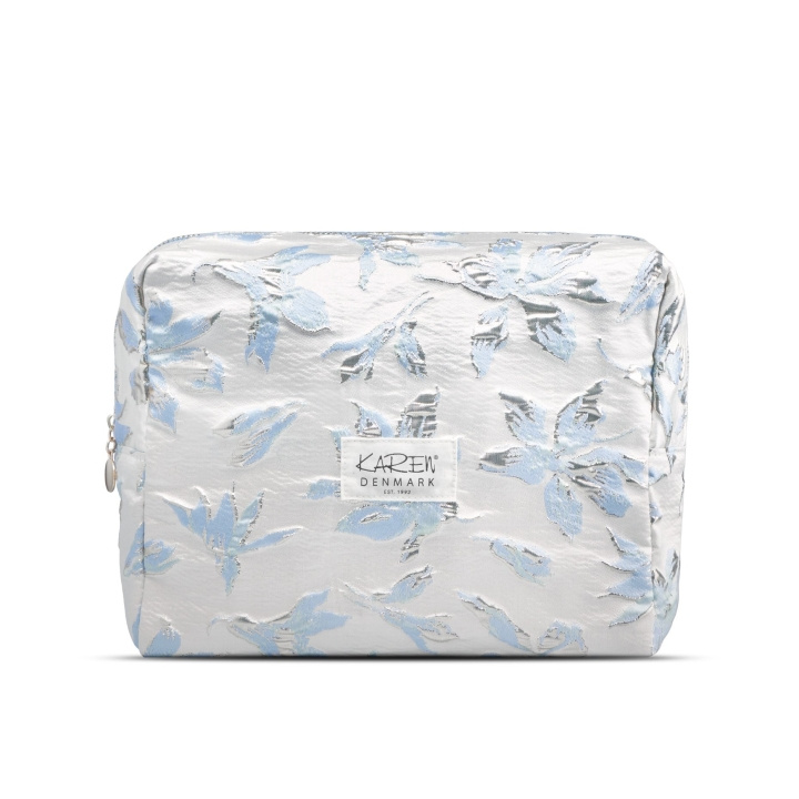Karen Toiletry Bag - Blå/hvid brokade in the group HOME, HOUSEHOLD & GARDEN / Bathroom / Toilet bags at TP E-commerce Nordic AB (D16903)