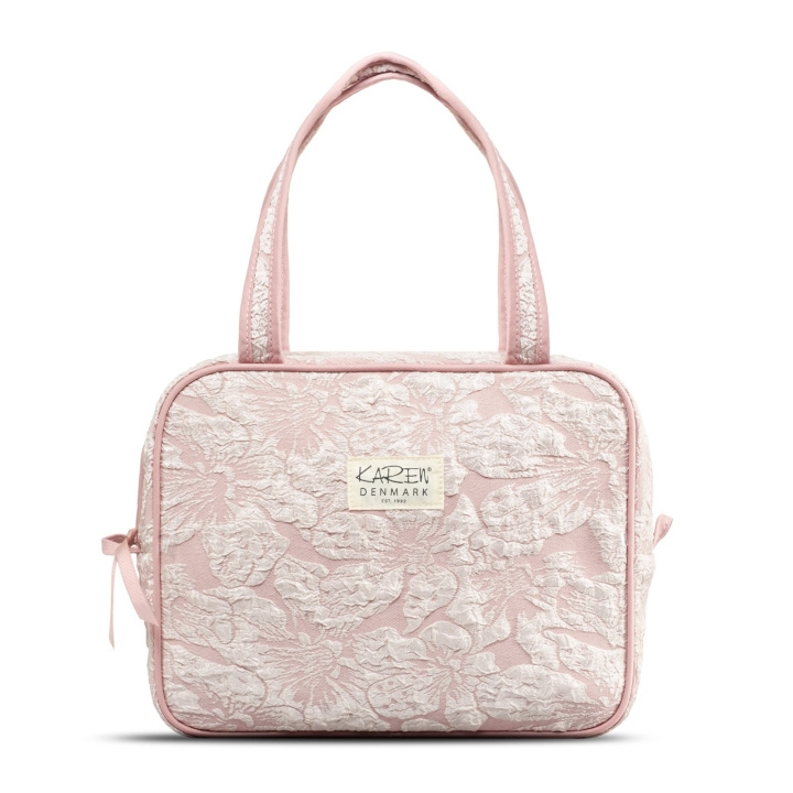 Karen Toiletry bag with handle - Pink brocade in the group HOME, HOUSEHOLD & GARDEN / Bathroom / Toilet bags at TP E-commerce Nordic AB (D16905)