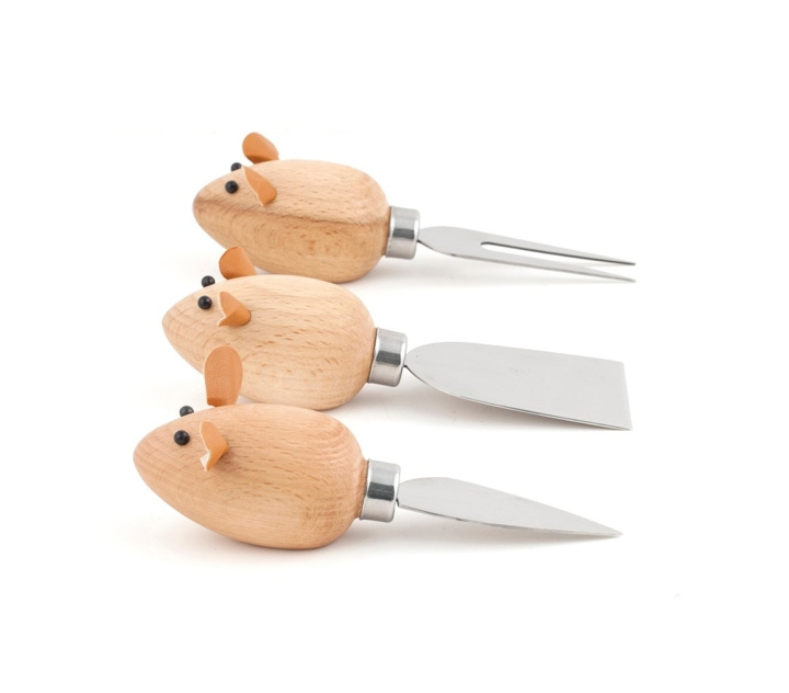 Kikkerland Cheese Knives Mice Set Of 3 (CHS08) in the group HOME, HOUSEHOLD & GARDEN / Kitchen utensils / Kitchen knives & Knife sharpeners at TP E-commerce Nordic AB (D16916)