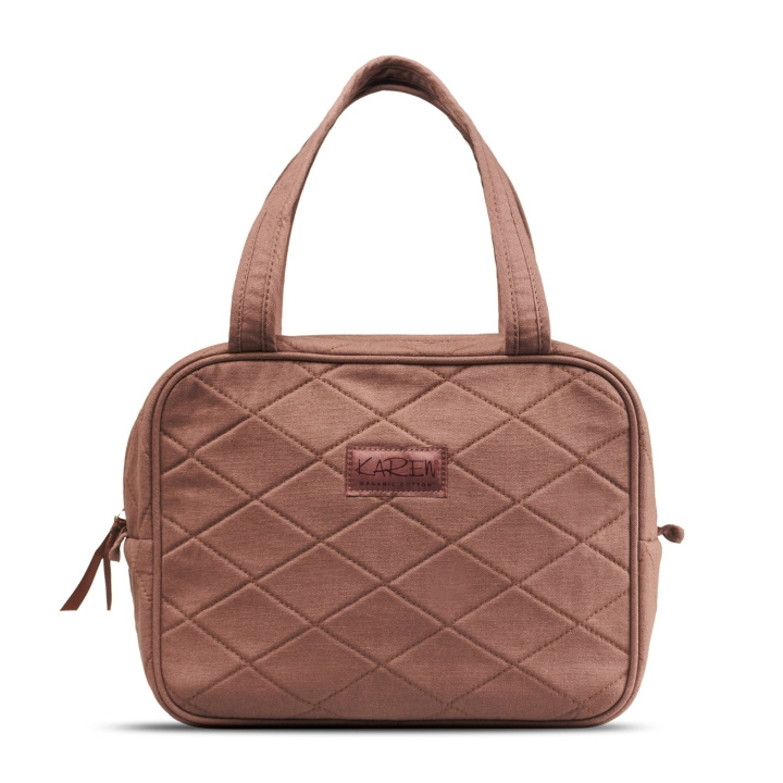 Karen Toiletry bag with handle - Mocca quilt in the group HOME, HOUSEHOLD & GARDEN / Bathroom / Toilet bags at TP E-commerce Nordic AB (D16930)