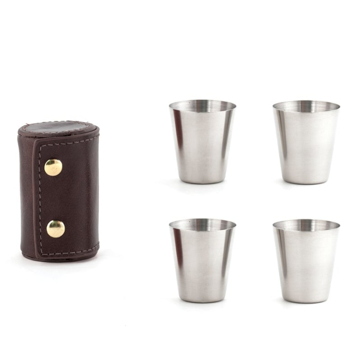 Kikkerland Shot Glasses With Leather Case in the group Sport, leisure & Hobby / Fun stuff / Collector\'s items at TP E-commerce Nordic AB (D17011)