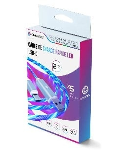 Oniverse USB-C Quick Charge Cable with LED - 2 meters - White in the group COMPUTERS & PERIPHERALS / Computer cables / USB / USB-C at TP E-commerce Nordic AB (D17066)