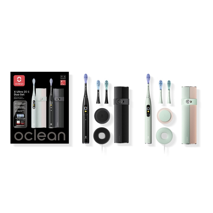 Oclean Electric Toothbrush X Ultra 20 S Duo Set Green+Black in the group BEAUTY & HEALTH / Oral care / Electric toothbrushes at TP E-commerce Nordic AB (D18135)