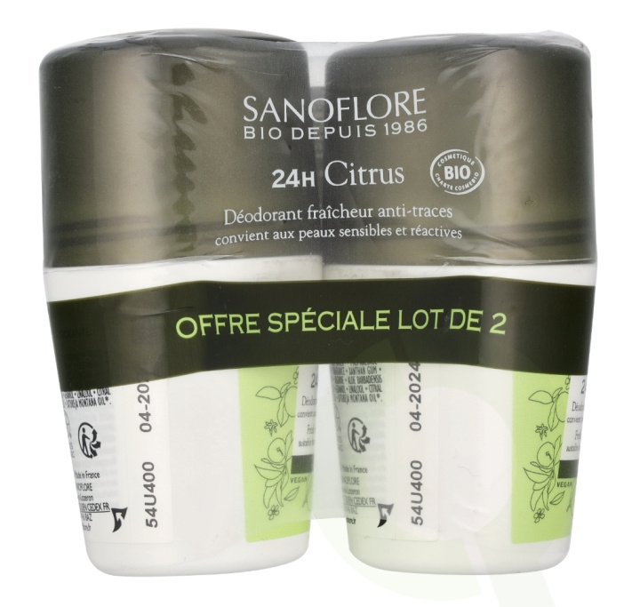 Sanoflore 24H Citrus Deodorant Duo Set 100 ml 2x50ml in the group BEAUTY & HEALTH / Fragrance & Perfume / Deodorants / Deodorant for men at TP E-commerce Nordic AB (D18345)
