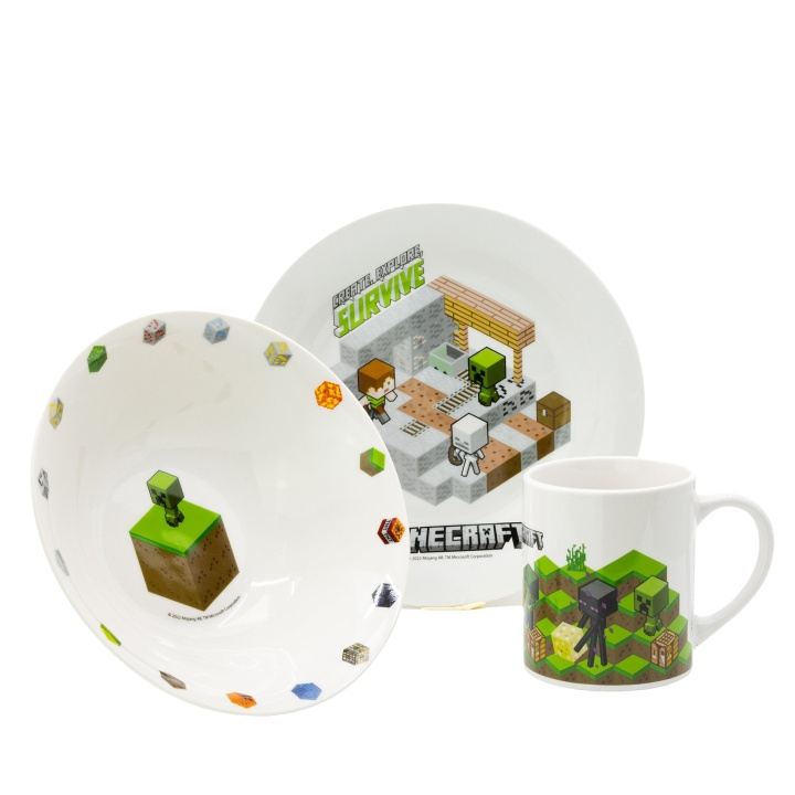 MINECRAFT Stor - 3-Piece Ceramic Gift Set - Minecraft (40485) in the group TOYS, KIDS & BABY PRODUCTS / Eat & Drink / Children\'s tableware at TP E-commerce Nordic AB (D18601)