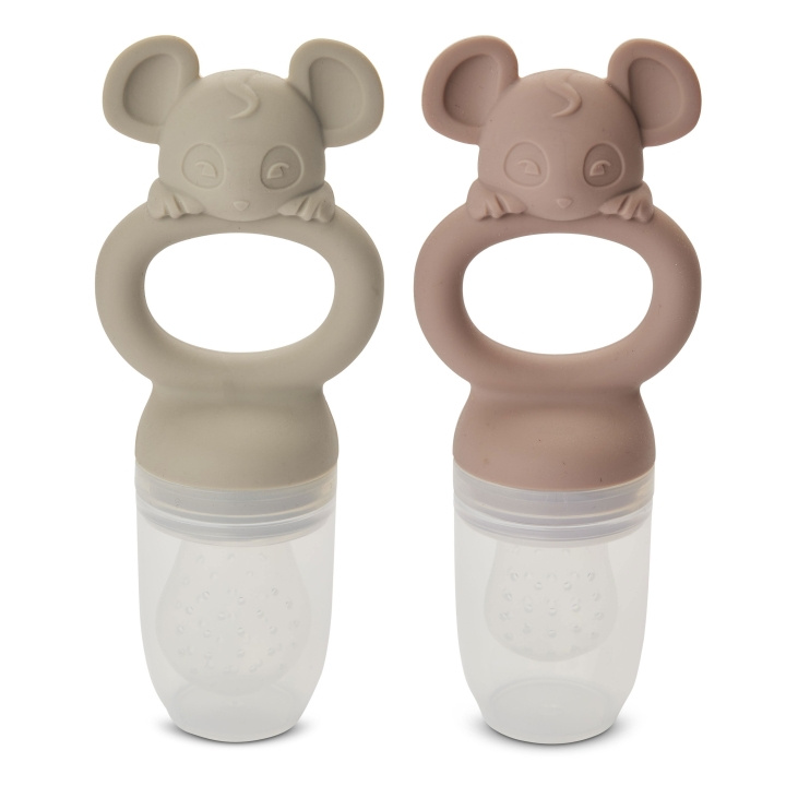 Nuuroo Lauge silicone fruit spout - Woodrose/cobblestone - 4 mdr.+ - 2-pack in the group TOYS, KIDS & BABY PRODUCTS / Baby Gadgets / Pacifiers & Teething toys at TP E-commerce Nordic AB (D18674)