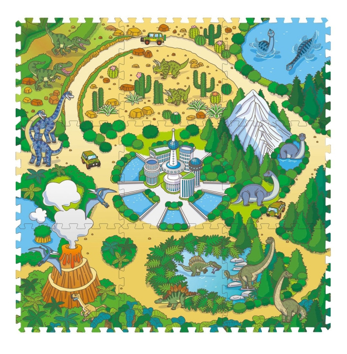 Magni Floor puzzle with dino park - 9 foam tiles in the group TOYS, KIDS & BABY PRODUCTS / Toys / Kids puzzle at TP E-commerce Nordic AB (D18708)