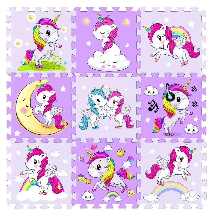 Magni Floor puzzle with unicorn - 9 foam tiles in the group TOYS, KIDS & BABY PRODUCTS / Toys / Kids puzzle at TP E-commerce Nordic AB (D18711)