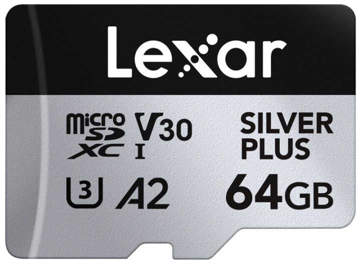 Lexar microSDXC Professional SILVER Plus UHS-I/U3/A2/4K R205/W100 (V30) - 64GB in the group HOME ELECTRONICS / Storage media / Memory cards / SD/SDHC/SDXC at TP E-commerce Nordic AB (D18777)