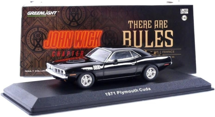Greenlight Collectibles 1/43 John Wick 4 - 1971 Plymouth Cuda in the group TOYS, KIDS & BABY PRODUCTS / Radio controlled / Racing tracks / Cars at TP E-commerce Nordic AB (D18867)