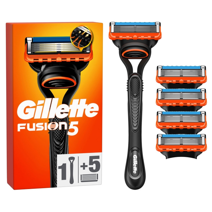 Gillette Fusion5 shaving razor for men - Orange/Black in the group BEAUTY & HEALTH / Hair & Styling / Shaving & Trimming / Razors & Accessories at TP E-commerce Nordic AB (D19008)