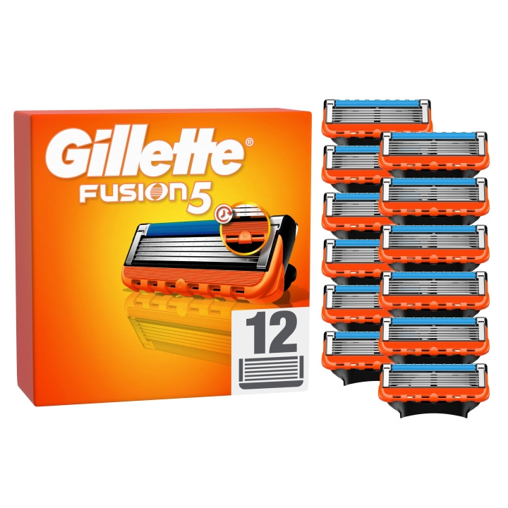 Gillette Fusion5 Men\'s razor blades - Orange/Black - 12 pcs in the group BEAUTY & HEALTH / Hair & Styling / Shaving & Trimming / Razors & Accessories at TP E-commerce Nordic AB (D19009)