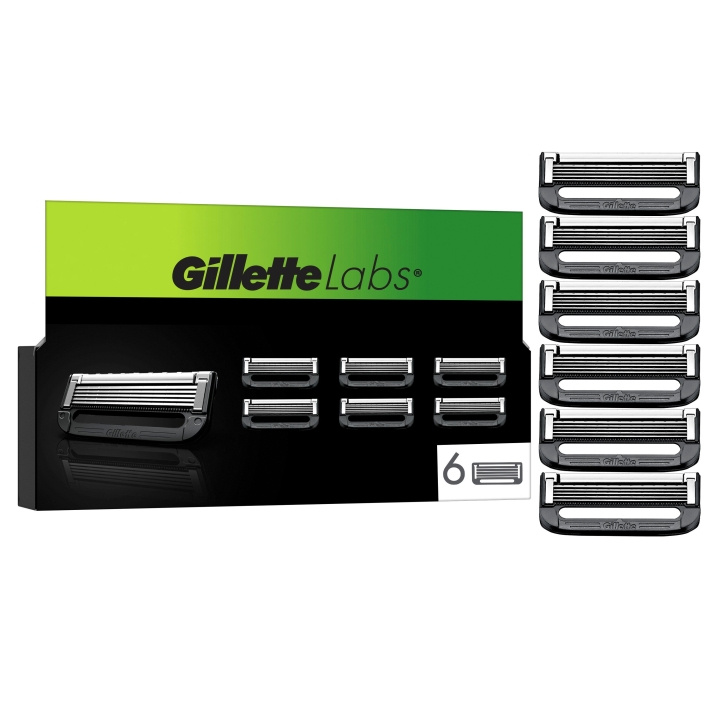 Gillette GilletteLabs Razor Blades - Green/Black - 6 pcs in the group BEAUTY & HEALTH / Hair & Styling / Shaving & Trimming / Razors & Accessories at TP E-commerce Nordic AB (D19010)