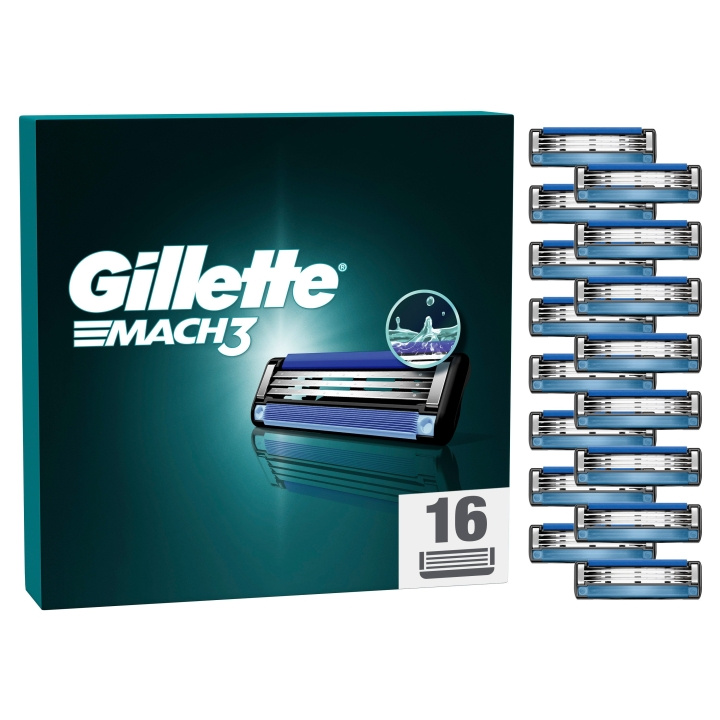 Gillette Mach3 razor blades - Blue/Black - 16 pcs in the group BEAUTY & HEALTH / Hair & Styling / Shaving & Trimming / Razors & Accessories at TP E-commerce Nordic AB (D19025)
