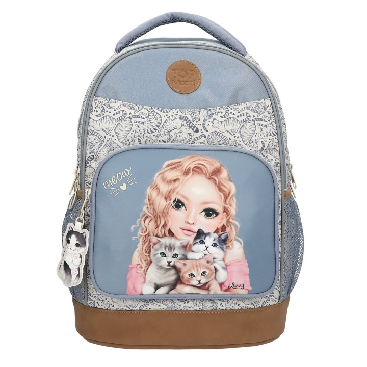 TOPModel School Backpack CAT LOVE - Light Blue and Cream (413276) in the group TOYS, KIDS & BABY PRODUCTS / Travel / Bags for kids / Backpacks at TP E-commerce Nordic AB (D19108)