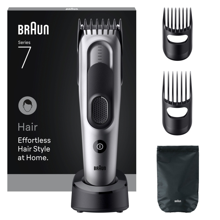Braun Hair Clipper Series 7, +5 Styling Tools, HC7590 - Grey in the group BEAUTY & HEALTH / Hair & Styling / Shaving & Trimming / Hair trimmers at TP E-commerce Nordic AB (D19195)