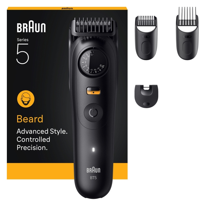 Braun Beard Trimmer Series 5, +4 Styling Tools, BT5520 - Black in the group BEAUTY & HEALTH / Hair & Styling / Shaving & Trimming / Beard trimmer & Accessories at TP E-commerce Nordic AB (D19197)