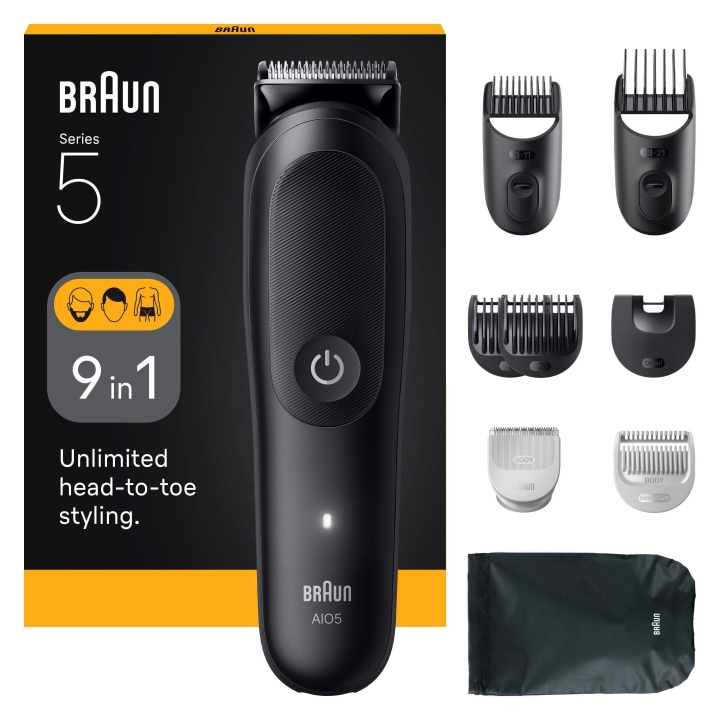 Braun All-in-One Kit Series 5, 9in1 Grooming, AIO5540 - Black in the group BEAUTY & HEALTH / Hair & Styling / Shaving & Trimming / Shavers at TP E-commerce Nordic AB (D19198)