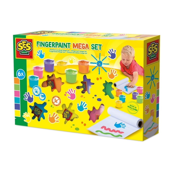 SES Creative Fingerpaint Mega Set 6x110ml - (S00393) in the group TOYS, KIDS & BABY PRODUCTS / Toys / Crafts at TP E-commerce Nordic AB (D19222)