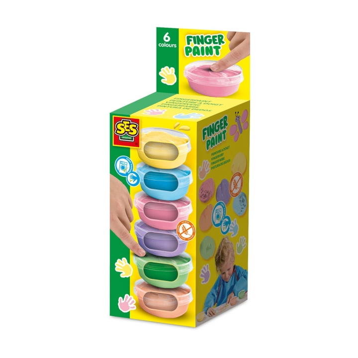 SES Creative Fingerpaint Pastel 6x45ml - (S00397) in the group TOYS, KIDS & BABY PRODUCTS / Toys / Crafts at TP E-commerce Nordic AB (D19223)