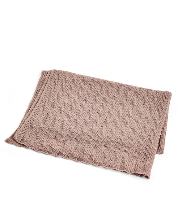 Smallstuff Baby blanket, fishbone, merino wool - Powder - 80x100 cm (70007-83) in the group TOYS, KIDS & BABY PRODUCTS / Children\'s textiles / Baby blankets at TP E-commerce Nordic AB (D19236)