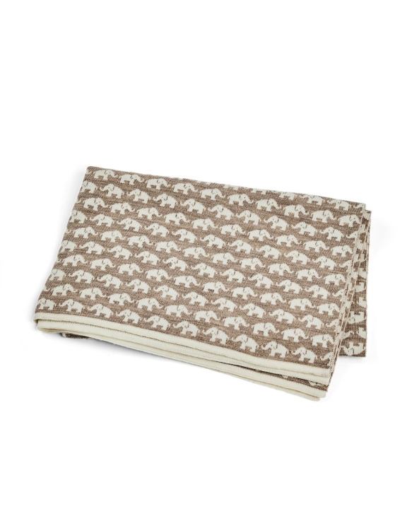 Smallstuff Baby blanket AO elephants - Merino wool Natur - 80x100 cm (70007-90) in the group TOYS, KIDS & BABY PRODUCTS / Children\'s textiles / Baby blankets at TP E-commerce Nordic AB (D19238)