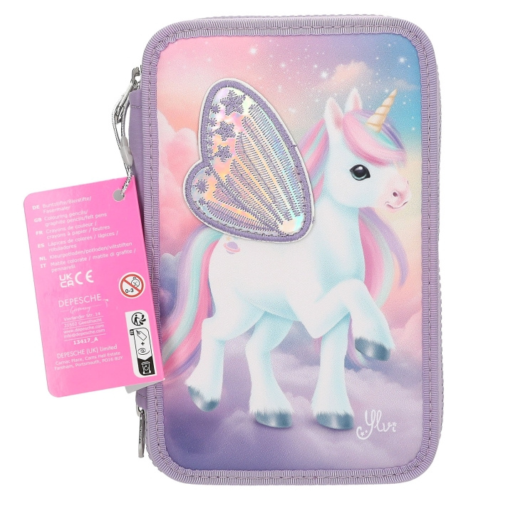 Ylvi Triple Pencil Case With Appliquéd Wing - (0413417) in the group TOYS, KIDS & BABY PRODUCTS / Toys / Pencil case at TP E-commerce Nordic AB (D19308)