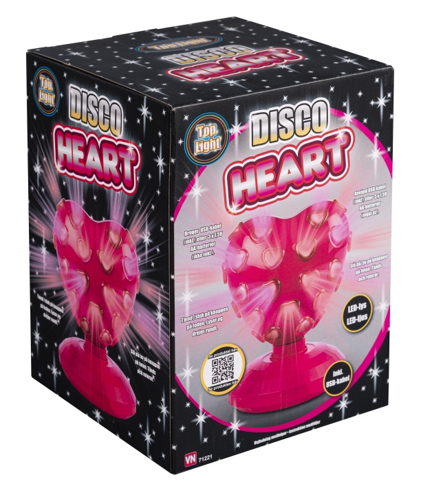 3-2-6 Heart Disco ball with LED light (71221) in the group TOYS, KIDS & BABY PRODUCTS / Children\'s room / Baby lamps / Table lamps at TP E-commerce Nordic AB (D19332)
