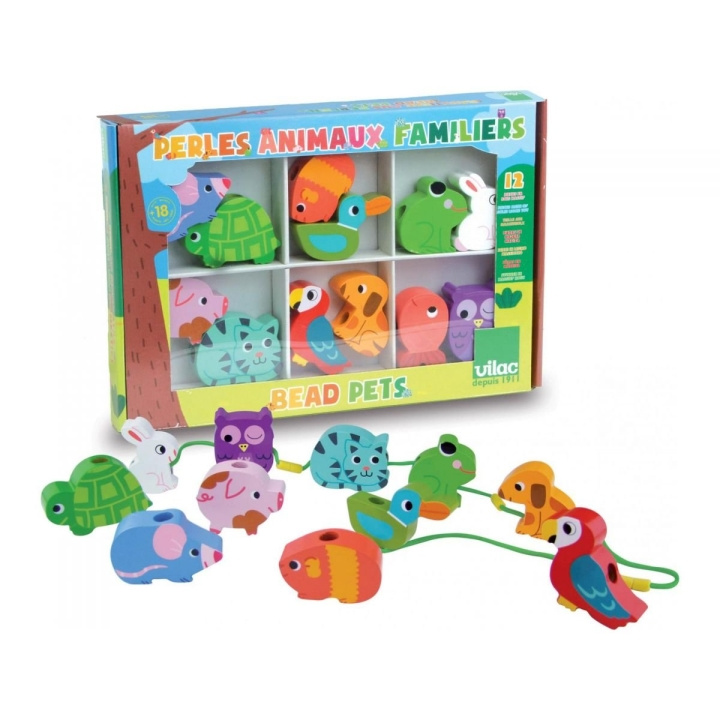 Vilac Wooden beads - Animals (1504) in the group TOYS, KIDS & BABY PRODUCTS / Toys / Crafts at TP E-commerce Nordic AB (D19362)