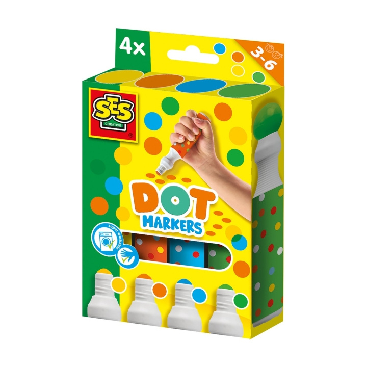 SES Creative Dot Markers - 4 Colours XXL (S14600) in the group TOYS, KIDS & BABY PRODUCTS / Toys / Crafts at TP E-commerce Nordic AB (D19395)