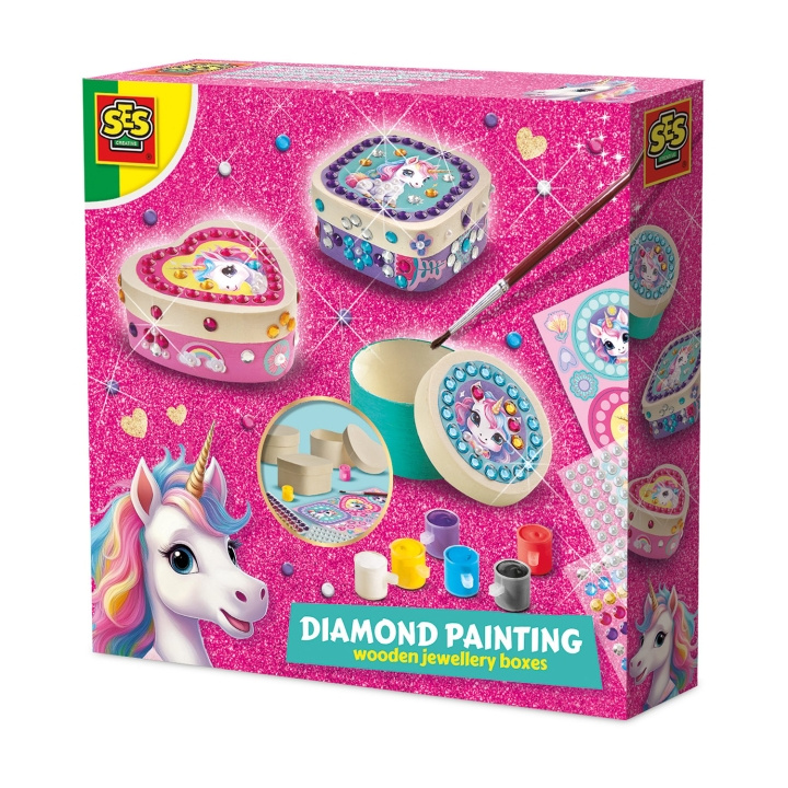 SES Creative Diamond Painting Unicorn Jewellery Boxes - (S14138) in the group TOYS, KIDS & BABY PRODUCTS / Toys / Crafts at TP E-commerce Nordic AB (D19400)