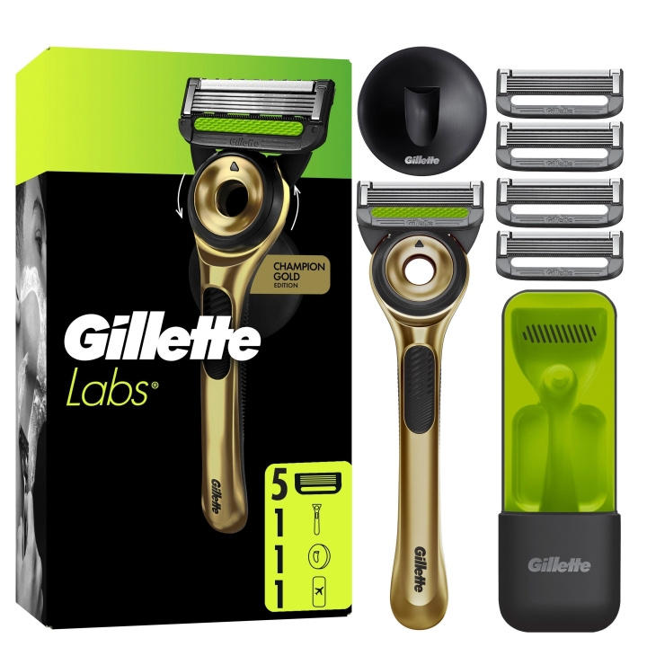 Gillette GilletteLabs With Exfoliating Bar Razor Champion Gold Edition - Green/Black in the group BEAUTY & HEALTH / Hair & Styling / Shaving & Trimming / Razors & Accessories at TP E-commerce Nordic AB (D19410)