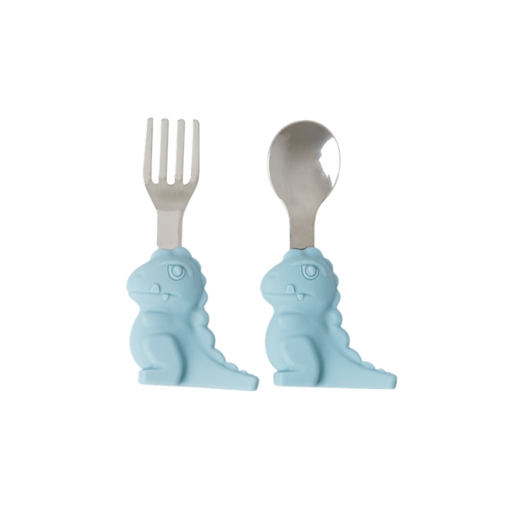 RICE Stainless Steel Kids Cutlery Blue in the group TOYS, KIDS & BABY PRODUCTS / Eat & Drink / Children\'s tableware at TP E-commerce Nordic AB (D19424)